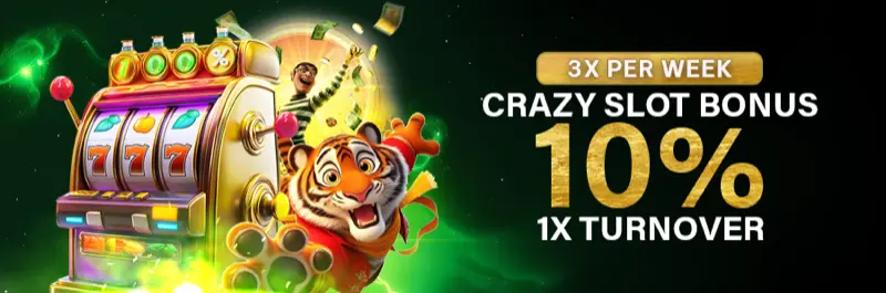 E2Bet Bangladesh crazy slot bonus — 10% extra with just 1x turnover requirement