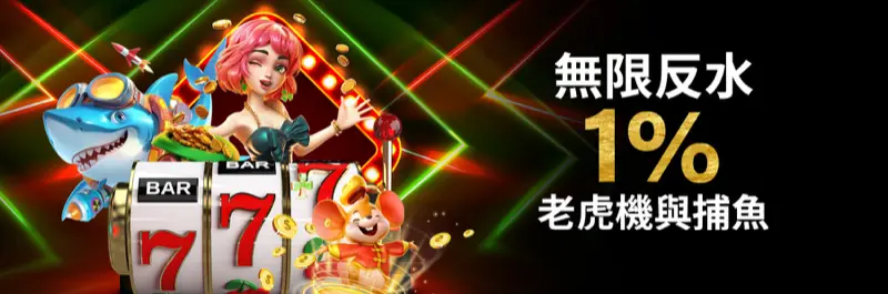 E2Bet 香港無限每日返水 — 老虎機同捕魚遊戲 1% 回贈