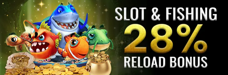 E2Bet Cambodia slot and fishing daily reload bonus — 28% extra on every deposit