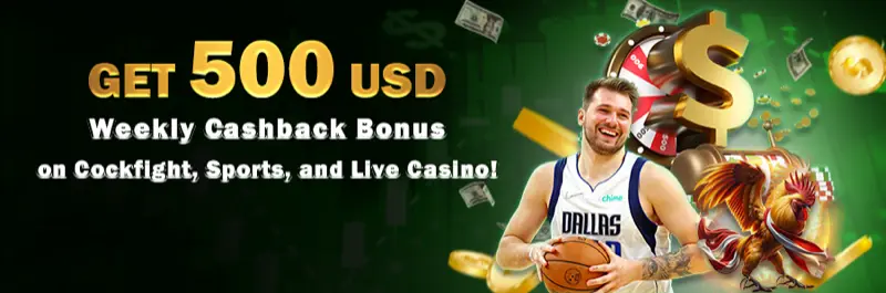 E2Bet Cambodia weekly cashback up to 500 USD on cockfight, sports, and live casino