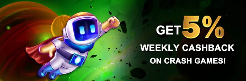 E2Bet Cambodia 5% weekly cashback on all crash games including GoRush and Aviator