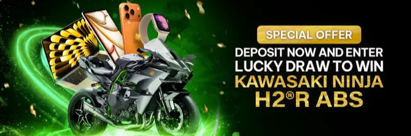 E2Bet Korea deposit promo — fund your account for Kawasaki Ninja H2R ABS lucky draw entry