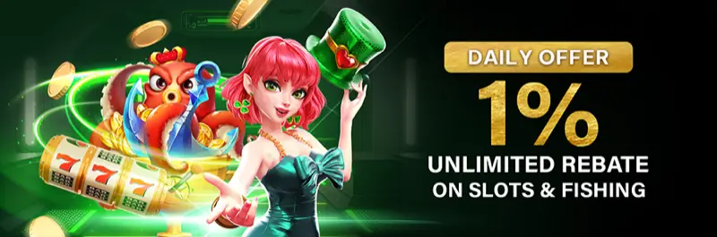 E2Bet Malaysia daily rebate — 1% unlimited cashback on online slots and fishing games