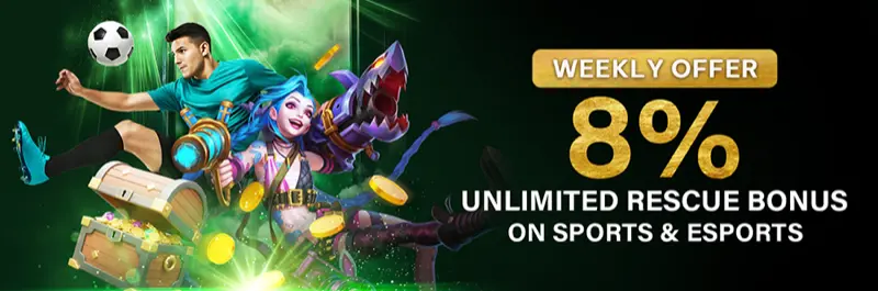 E2Bet Malaysia weekly rescue — 8% unlimited cashback on sports and esports losses