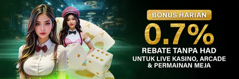 E2Bet Malaysia bonus harian: rebat 0.7% tanpa had untuk kasino langsung, arked dan permainan meja