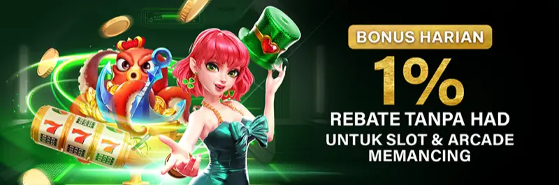 E2Bet Malaysia bonus harian: rebat 1% tanpa had untuk slot dan permainan tangkap ikan