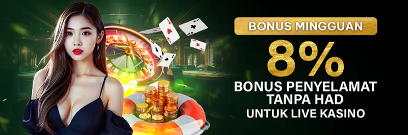 E2Bet Malaysia bonus mingguan: bonus rescue 8% tanpa had untuk kasino langsung