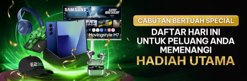 E2Bet Malaysia cabutan bertuah: daftar hari ini berpeluang menang hadiah utama