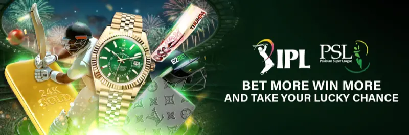 E2Bet Pakistan IPL and PSL cricket promotion — bet more, win more with luxury watch prizes
