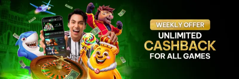 E2Bet Singapore weekly offer — unlimited cashback for all games, every week