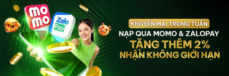 E2Bet Việt Nam — Thưởng 2% nạp tiền qua MoMo ZaloPay không giới hạn